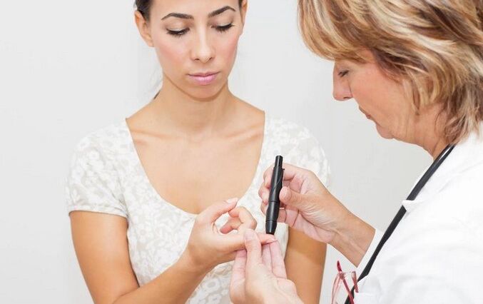 Before prescribing insulin, the doctor performs a blood sugar analysis